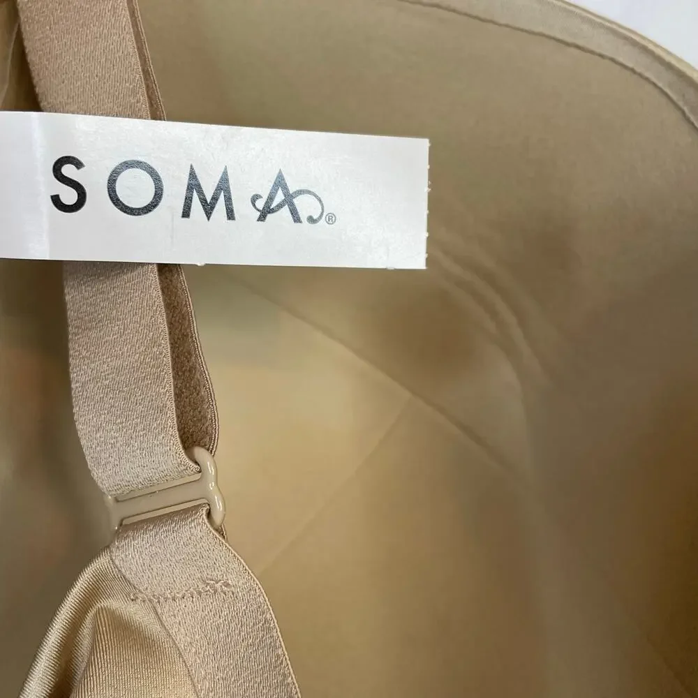 Soma Stunning Support Full Coverage Padded Underwire Bra Warm Amber 42D 42 D New